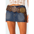 Brown Faux Leather Concho Disc Belt
