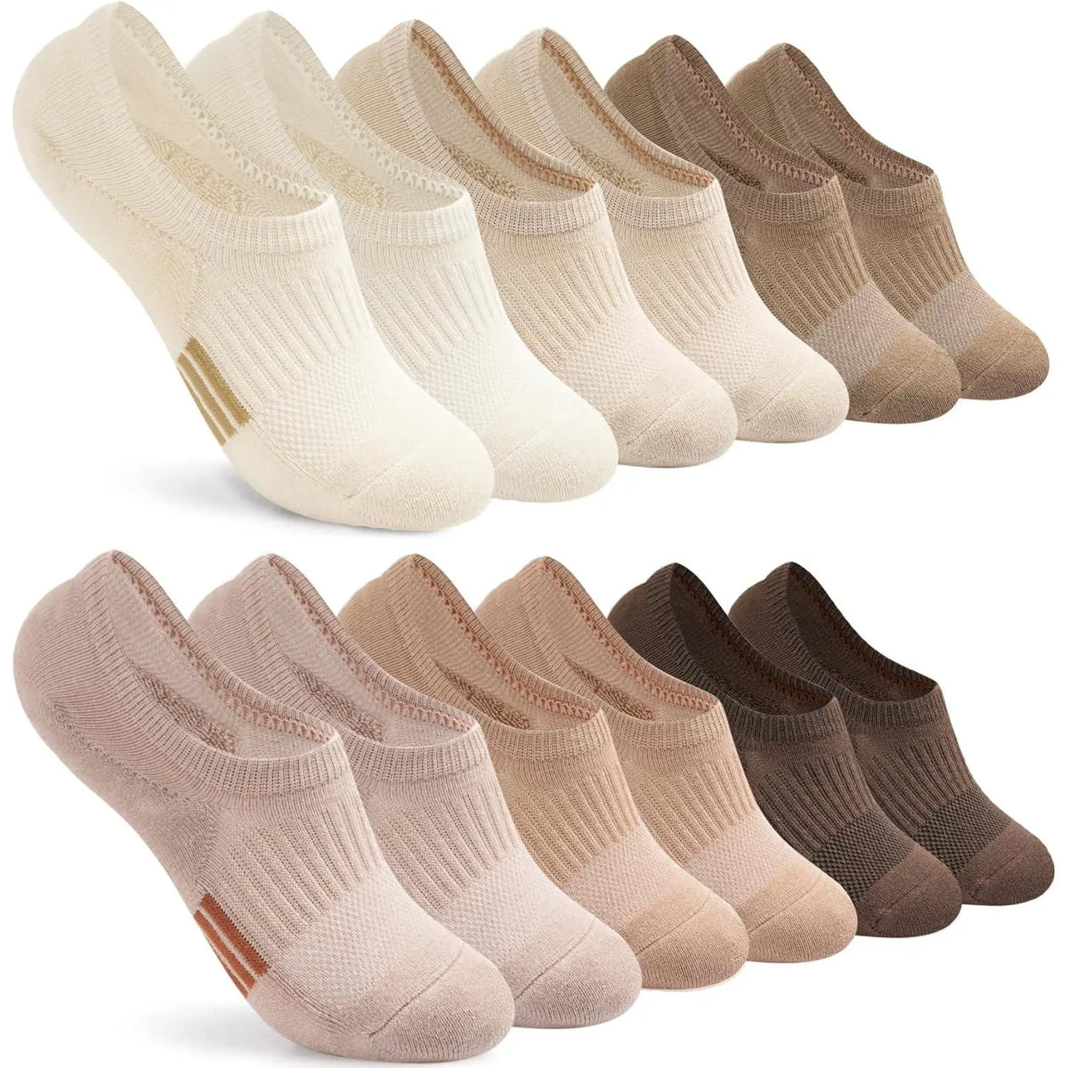 Cushioned No-Show Socks In Neutral Tones