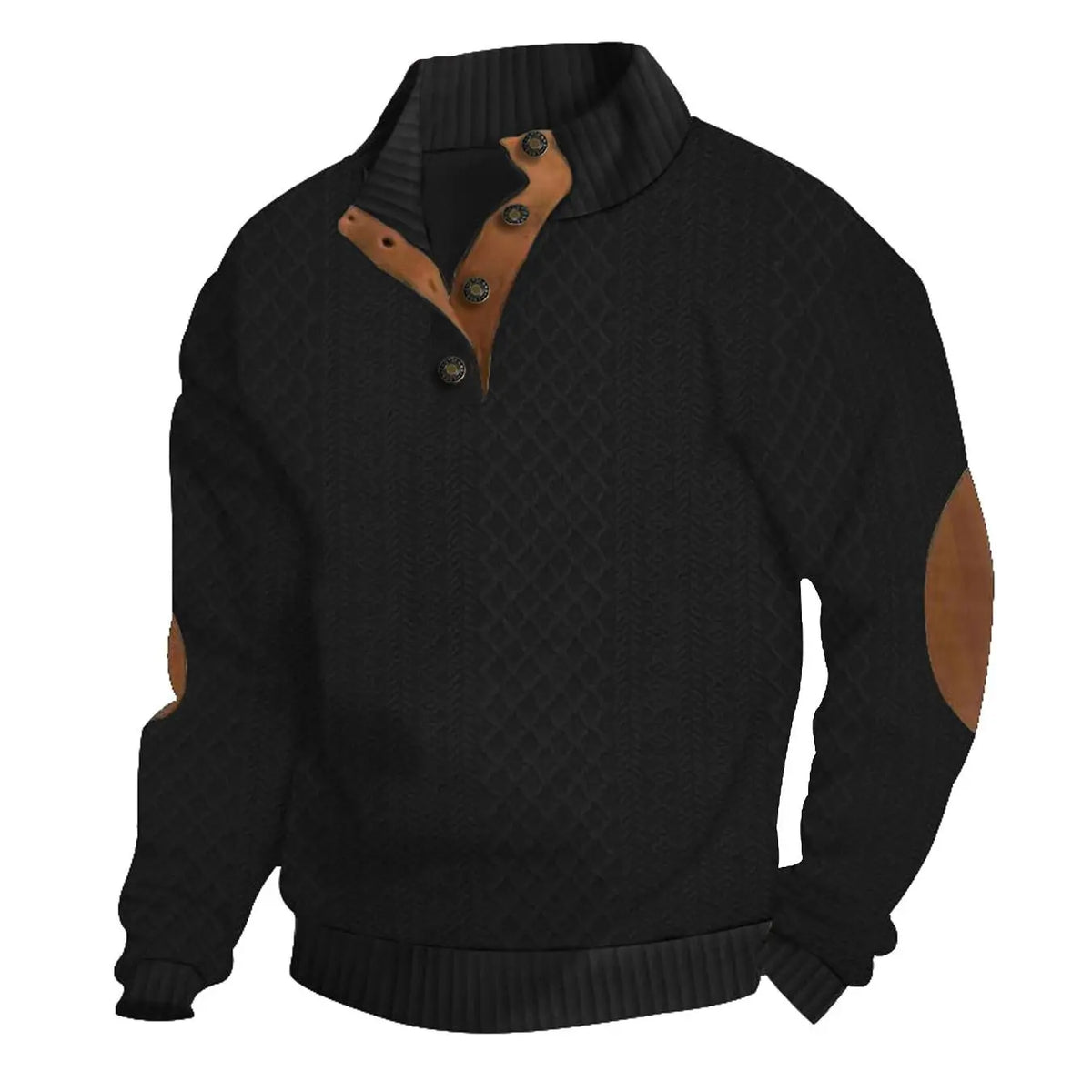 Light Blue Textured Knit Henley Pullover