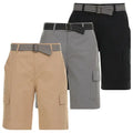 Cargo Shorts Set with Woven Belts, Three Colours