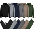Men's Fleece Zip Hoodie and Jogger Sets, Six Colors