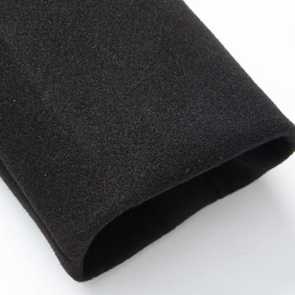 Black Stand Collar Long Button-Front Overcoat