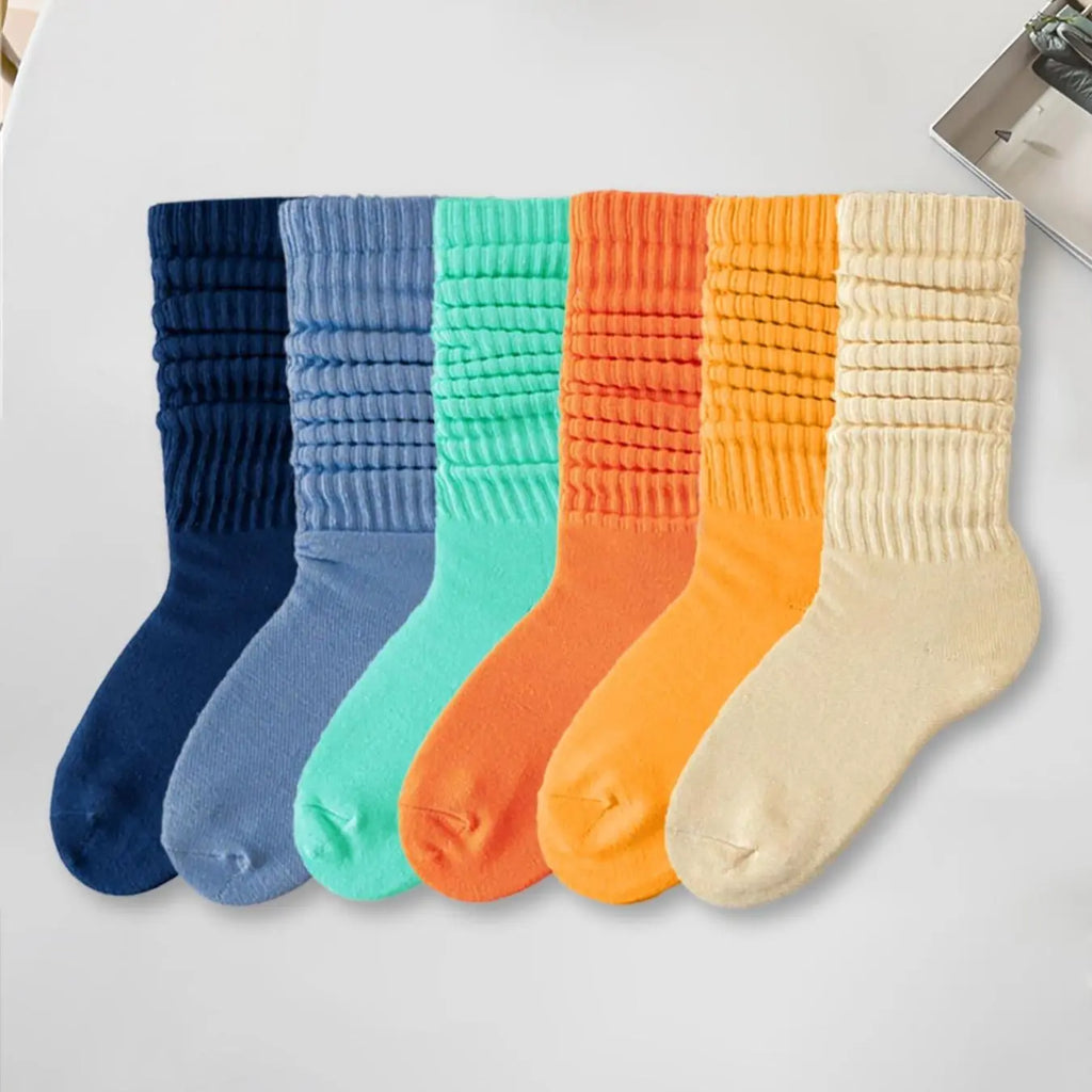 Slouch Crew Socks in Six Neutral Colours