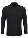 Black Quarter Zip Long Sleeve Top