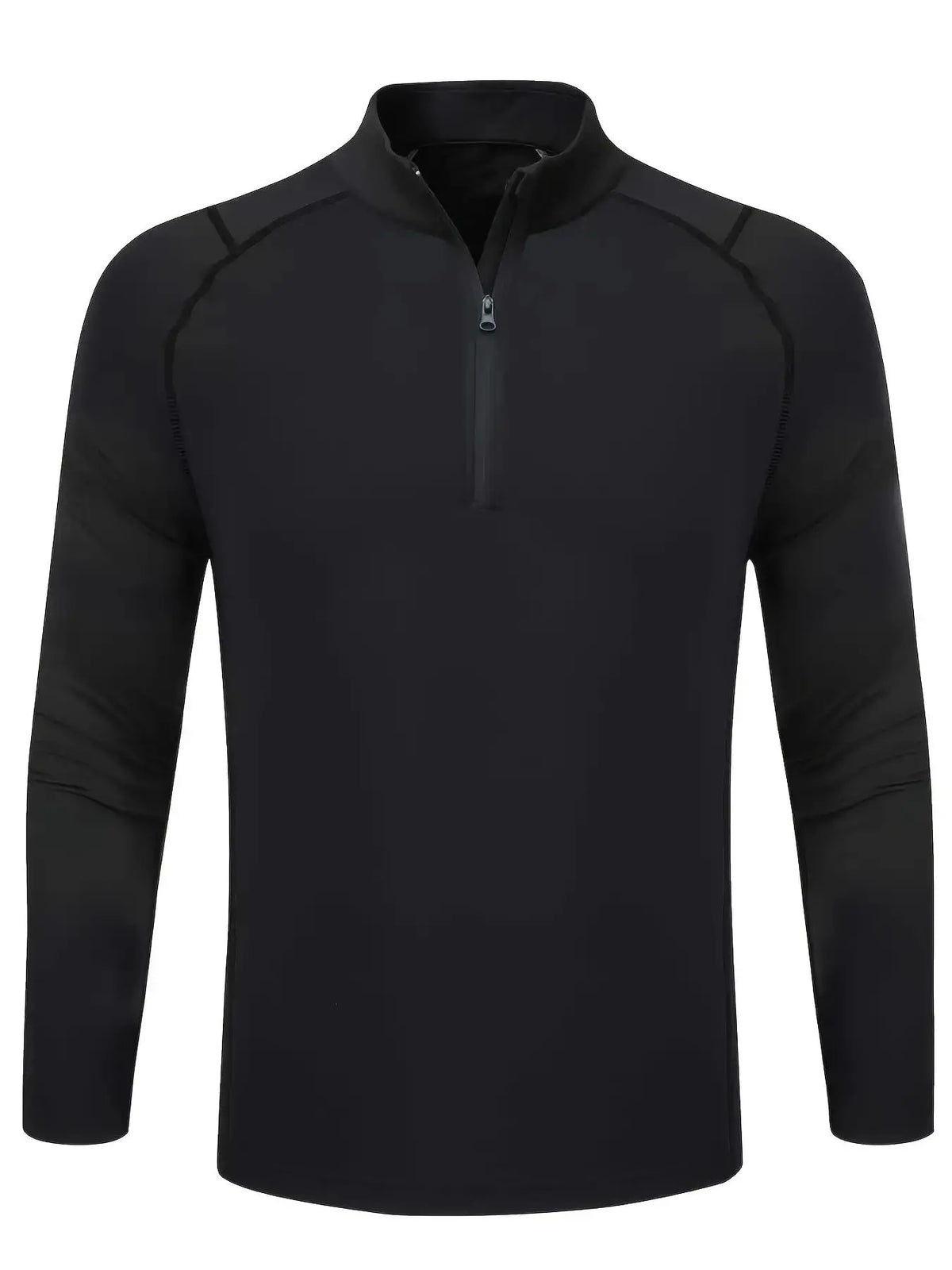 Black Quarter Zip Long Sleeve Top