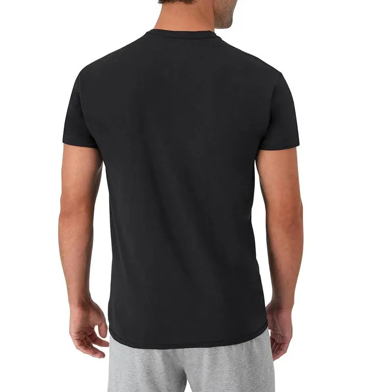 Black Short Sleeve Crew Neck T-Shirts, Ten Pack
