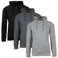 Three-Pack Pullover Hoodies in Black and Grey