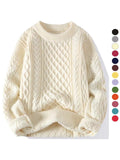 Cream Cable Knit Crew Neck Sweater