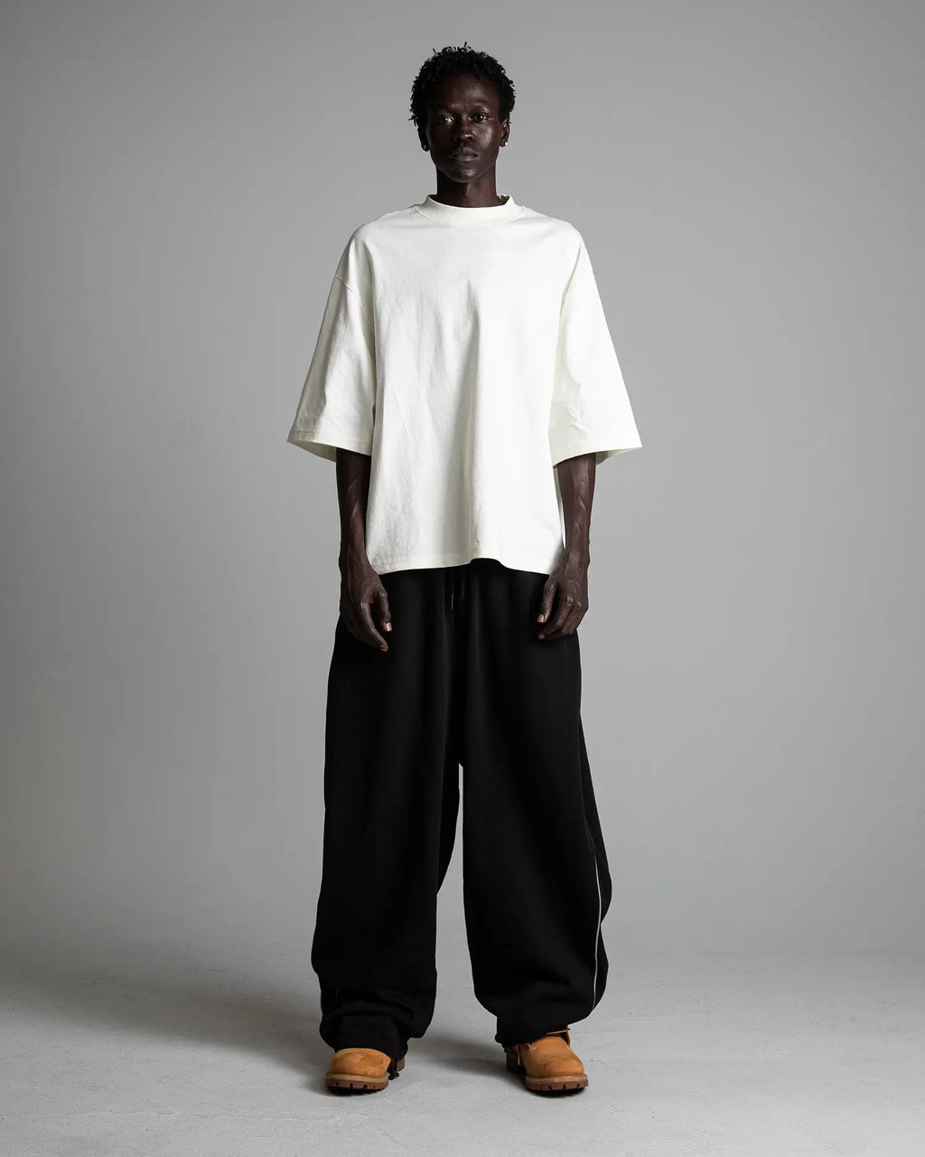 Oversized Cream Short Sleeve Cotton Tee