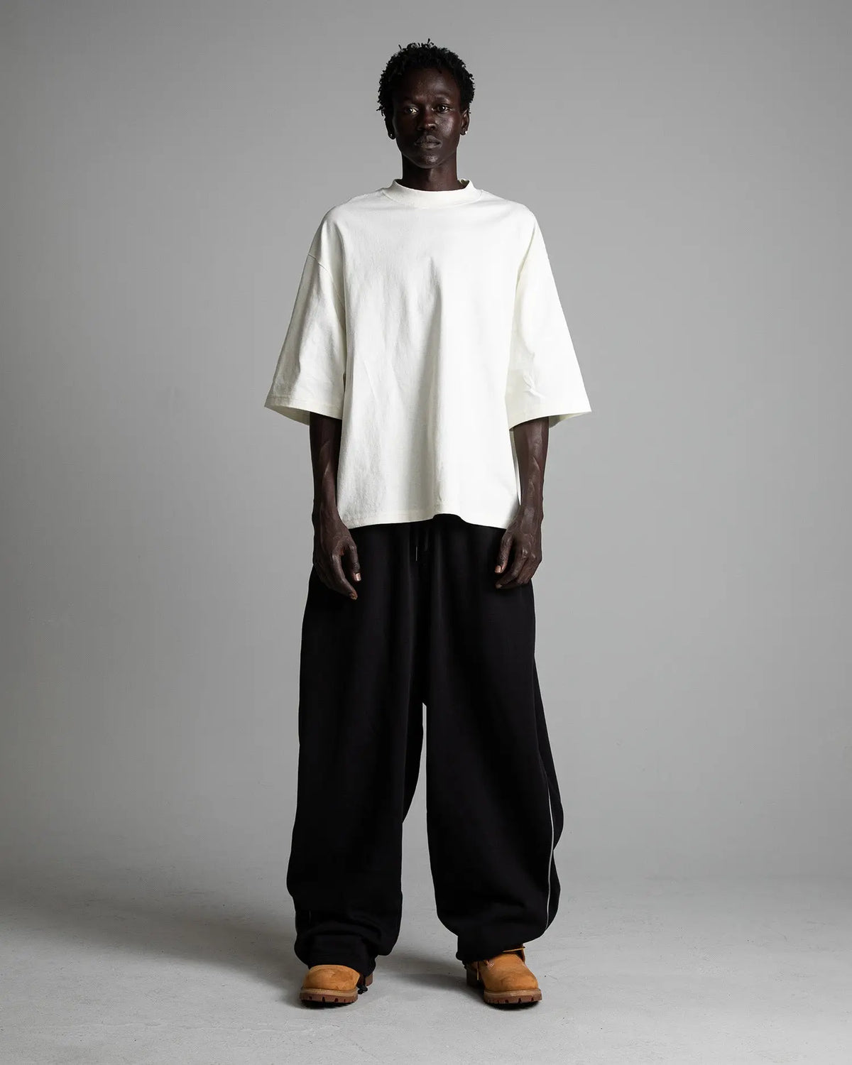 Oversized Cream Short Sleeve Cotton Tee