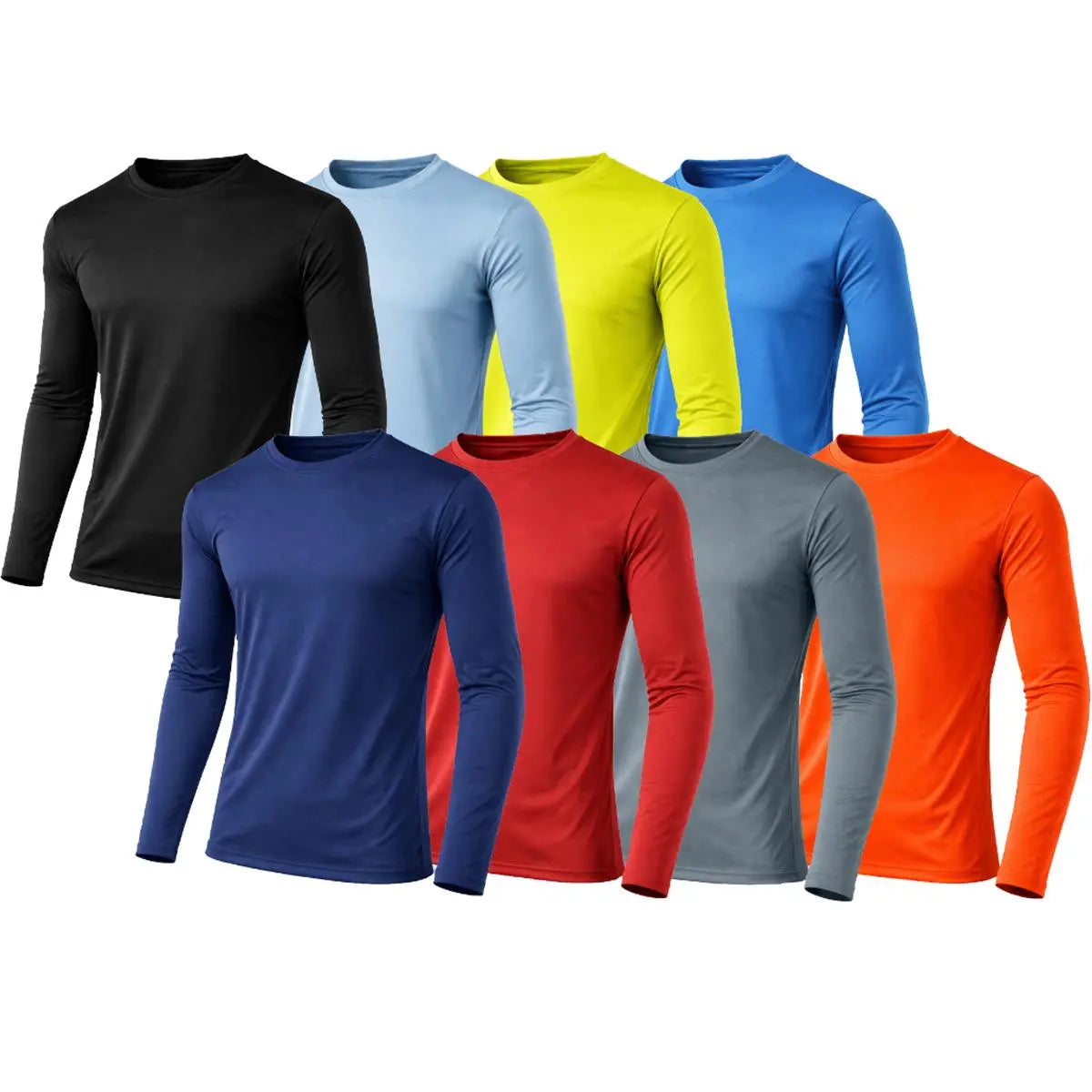 Long Sleeve Crew Neck Tees In Assorted Colors