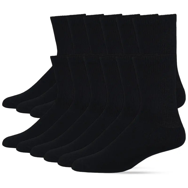 Cushioned Crew Socks in Black, White and Grey