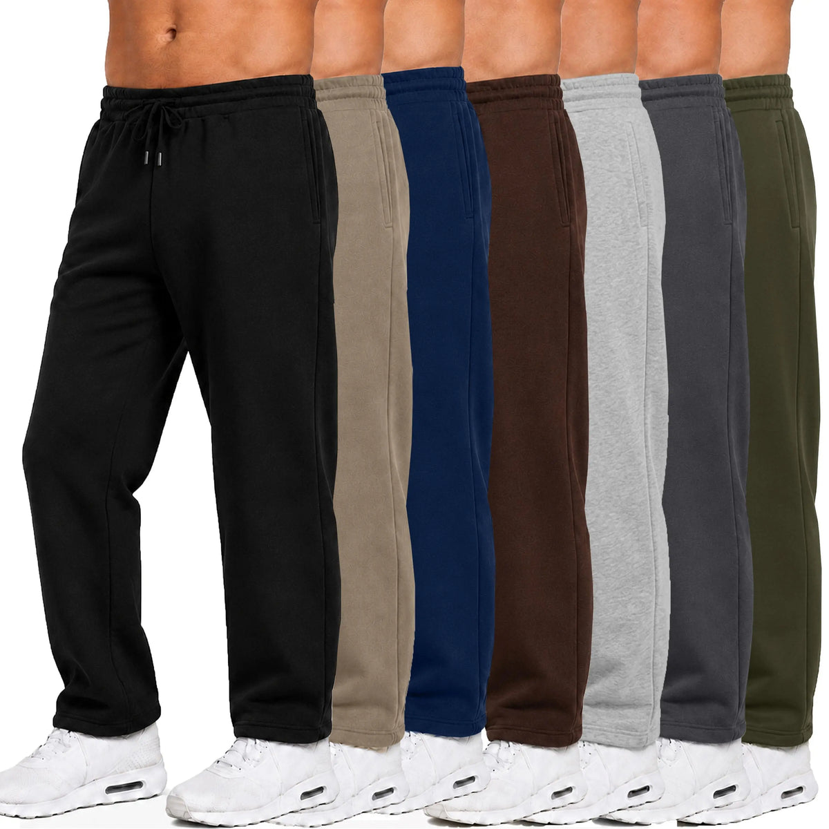 Fleece Sweatpants With Open Hem in Seven Colours