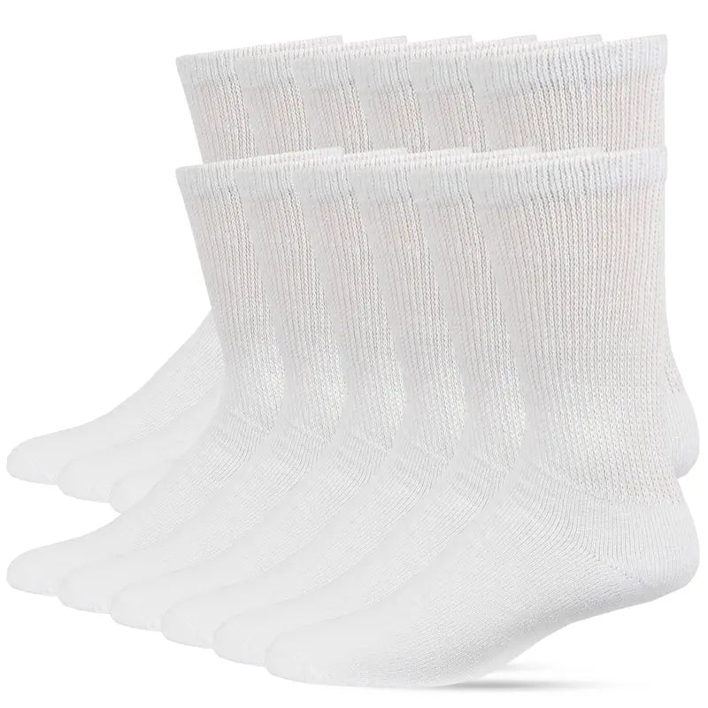 Cushioned Crew Socks in Black, White and Grey