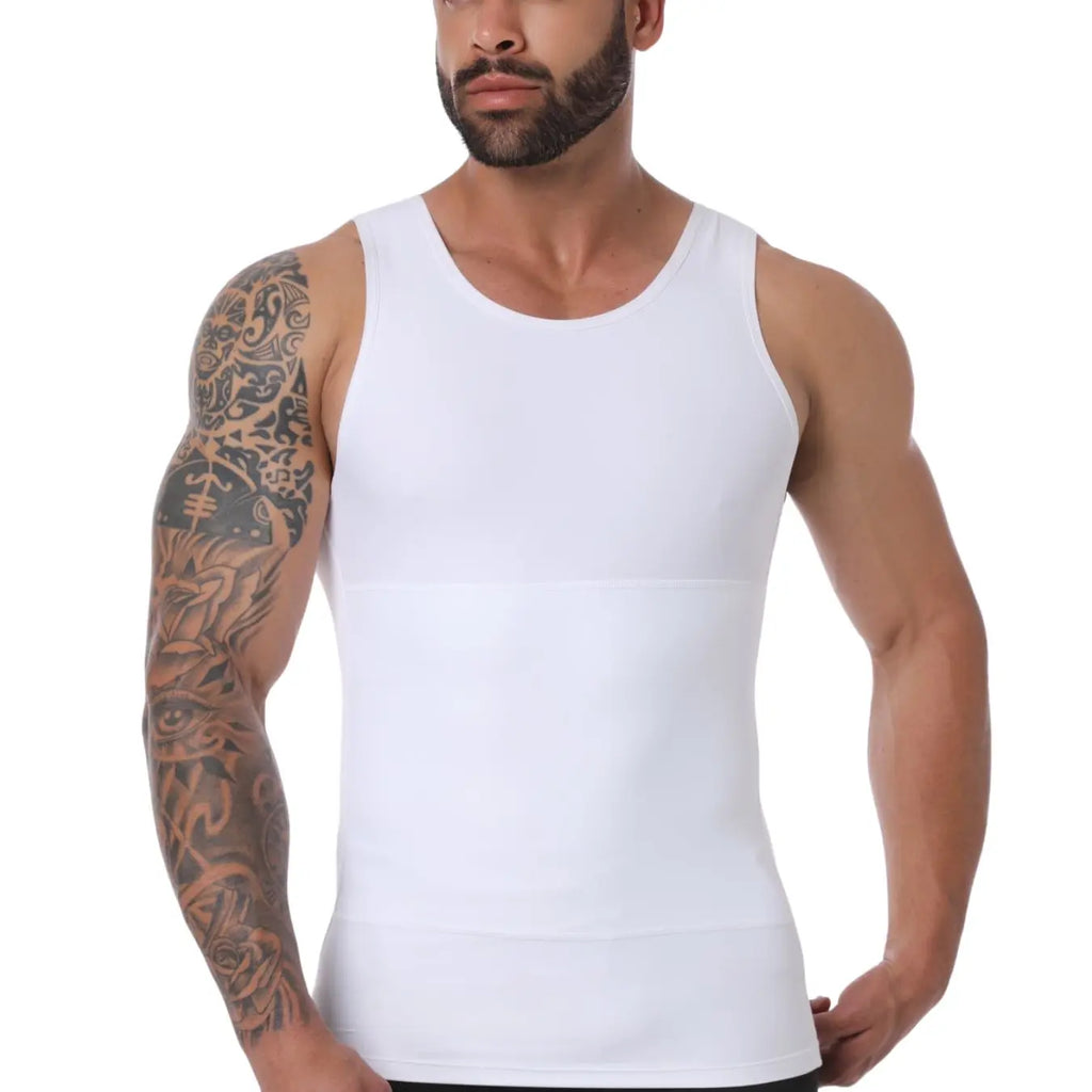 Black Sleeveless Compression Tank for Men