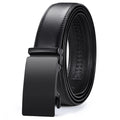 Black Leather Belt with Slide Buckle