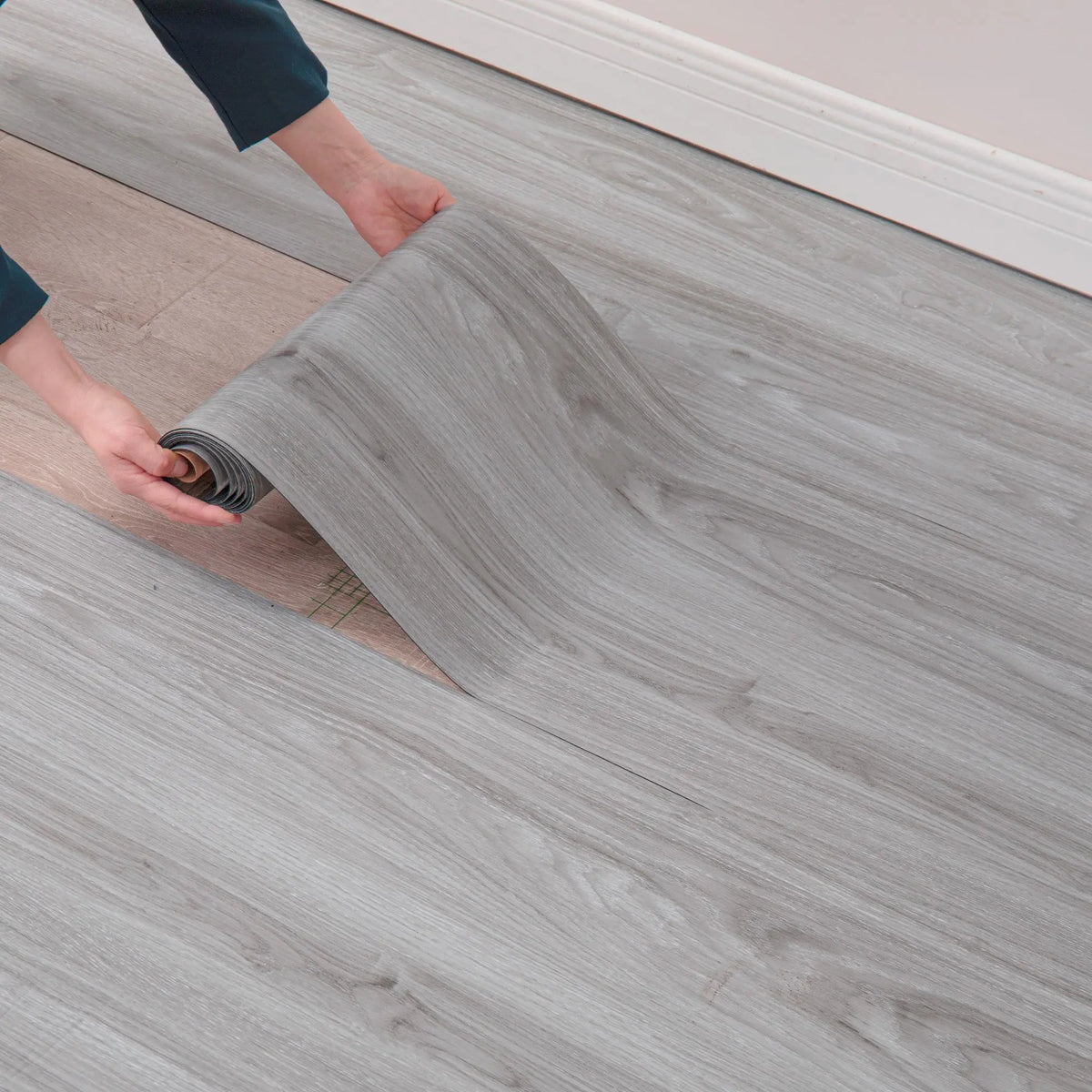 Grey Wood Grain Self-Adhesive Roll Covering