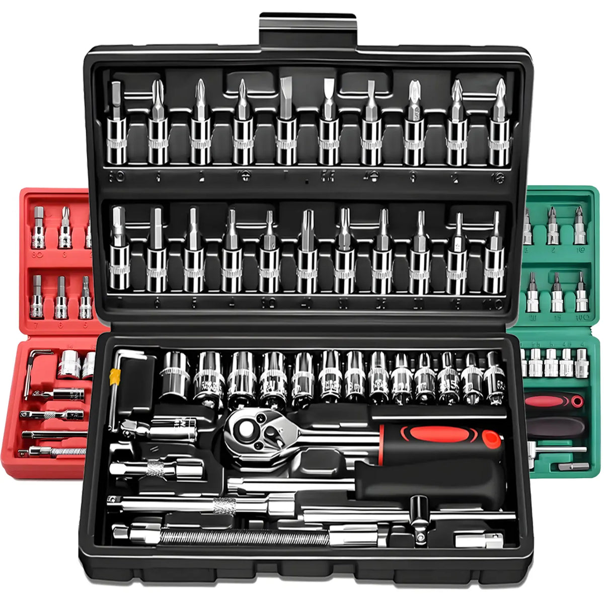 Socket Ratchet Wrench Set in Black Case