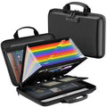 Black Hard Case With Colourful Accordion File