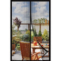 Black Mesh Magnetic Screen Door Curtain