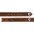Brown Tooled Leather Belt with Playing Card Accents
