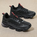 Black Lace-Up Running Shoes with Cushioned Soles
