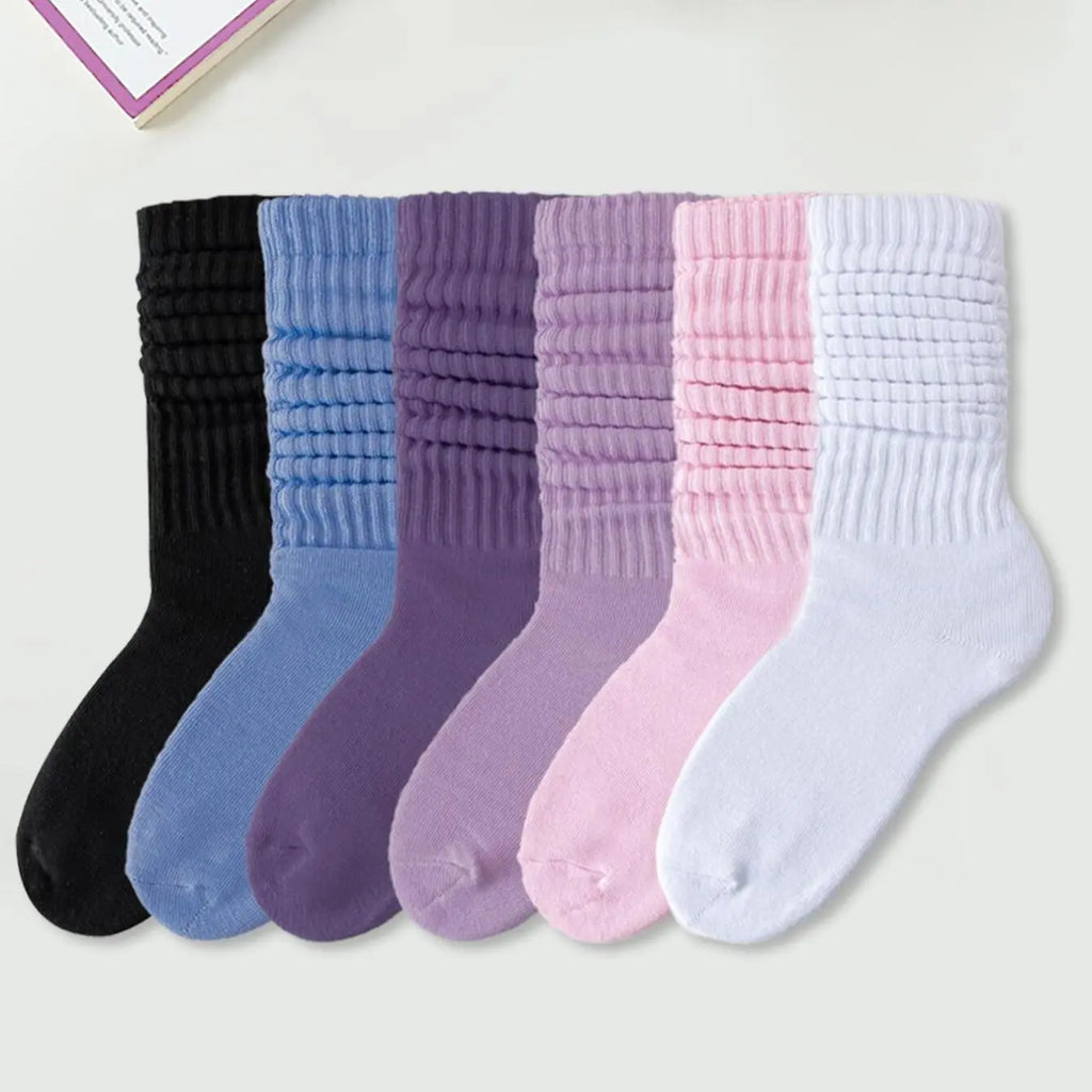 Slouch Crew Socks in Six Neutral Colours