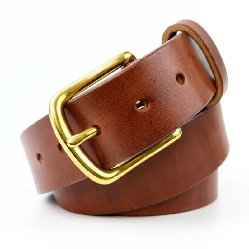 Black Leather Belt With Silver-Tone Roller Buckle