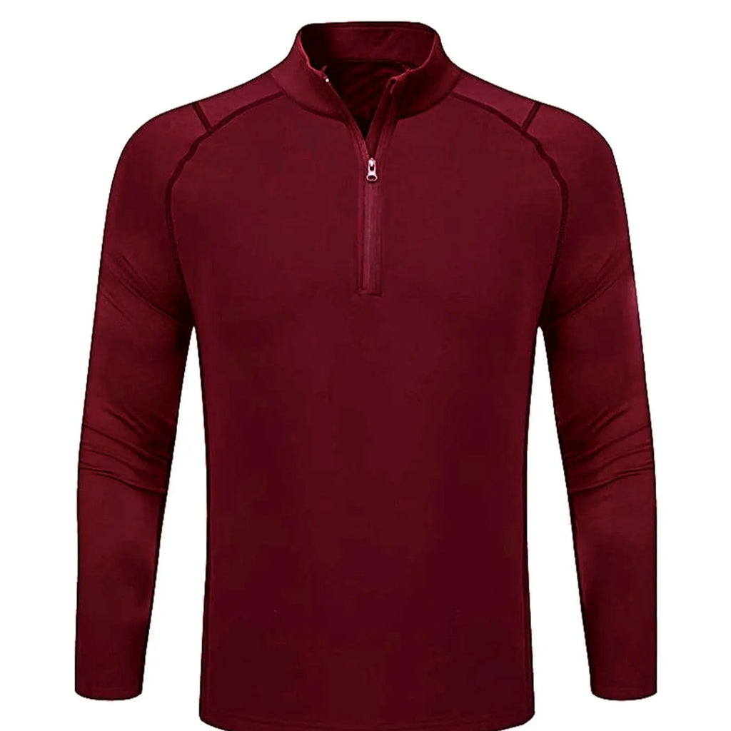 Black Quarter Zip Long Sleeve Top