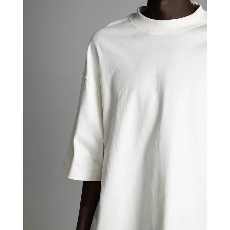 Oversized Cream Short Sleeve Cotton Tee