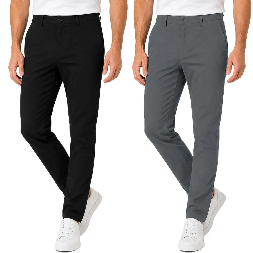 Slim Fit Chino Pants in Black and Grey