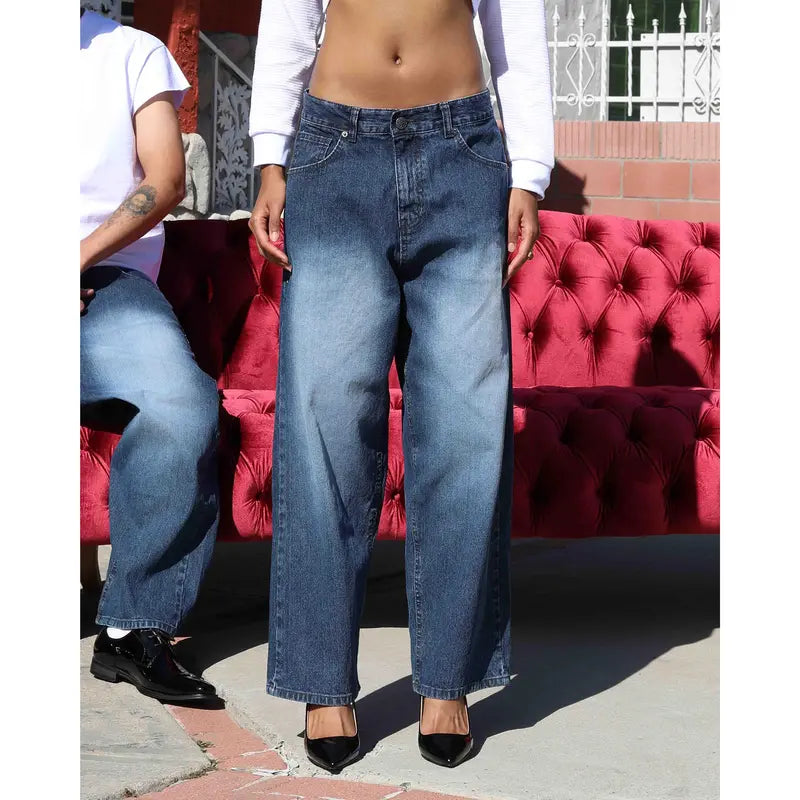 Wide Baggy Blue Denim Jeans