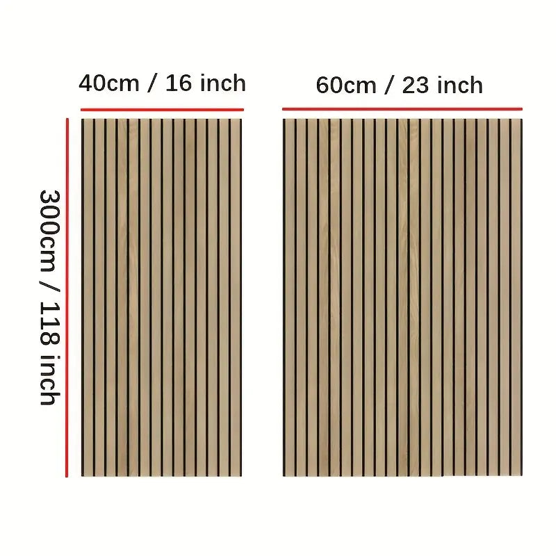 Wood-Look Slatted Wall Panels in Warm Brown